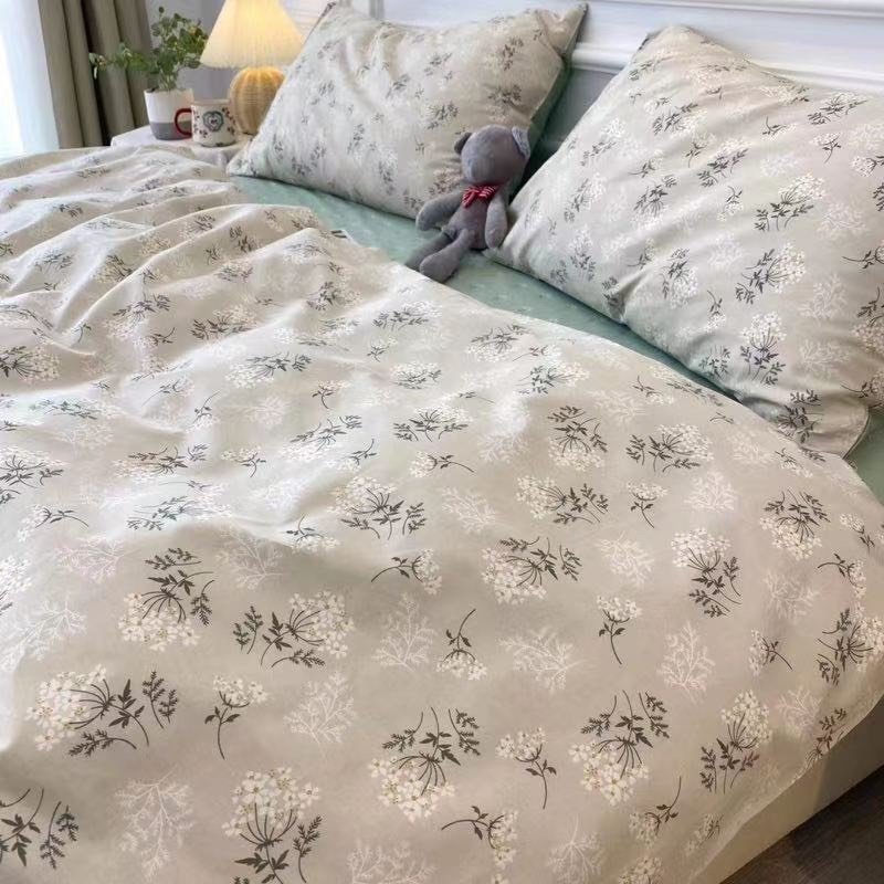 Bộ drap giường cotton hoa